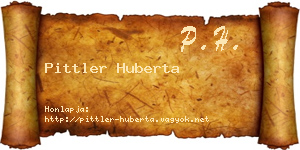 Pittler Huberta névjegykártya
